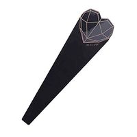 Single Rose Packaging Bag Diamond Shape Flower Wrapping Paper Floral Art, 20 Pcs Black