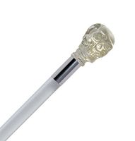 Skull Cane with clear Lucite shaft and skull handle top