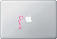 Stick Figure - LEAN - Macbook or Laptop Vinyl Decal - (Color Variations Available) (PINK)