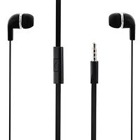 Reiko Stereo in-Ear Headphones with Mic & Tangle Free Cable 3.9ft in Wired Headset for Universal - Black