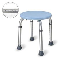 Aluminum Round Shower Chair, Elderly/Disabled Bath Stool, Maternity Bathroom Stool, Non-Slip Rust, 7 File Height Adjustable,for Elderly, Handicapped,Lightblue