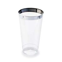 " OCCASIONS" 400 pcs Wedding Party Disposable Plastic tumblers Cups (10 Oz, Silver Rimmed Tumbler)