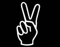 Chase Grace Studio Peace Sign Hippie Hippy Vinyl Decal Sticker|WHITE|Cars Trucks Vans SUV Laptops Wall Art|5.5" X 3.5"|CGS830