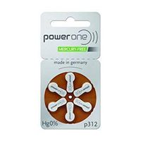 PowerOne No Mercury Size 312, PR41, 2 Pack (60 Batteries)