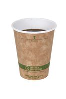 World Centric 100% Biodegradable, 100% Compostable Paper PLA-Lined 8 Ounce Kraft Coffee Hot Cup, 50 Pack