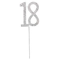Rhinestone Numbers Cake Topper Wedding Birthday Anniversary Decoration |Design - 18th|