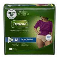 Depend FIT-FLEX Adult Underwear Pull On Medium Disposable Heavy Absorbency, 47932 - Pack of 18