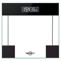 TekSky Digital Body Weight Scale with Step-On Technology - High Precision - Body Tape Measure - 6mm Tempered Glass (MAX 400 lbs. Elegant Black)