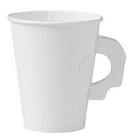 Perfect 8 oz Paper Espresso Cups (50 ct) Bundled with Andaman Coaster – Mini Hot Disposable Cup for Coffee, Tea, Nespresso, Water, Shots, Wheat Grass, Sampling and Also Cold Drinks – with Handle