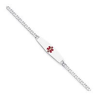 Sterling Silver Medical ID Anchor Link Bracelet