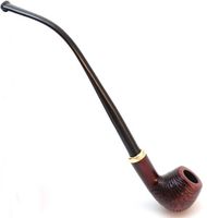 Mr. Brog Churchwarden Tobacco Pipe - Model No: 14 Churchwarden Mahogany Rusticated - Pear Wood Roots - Hand Made