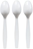 Fineline Settings 100-Piece Extra Heavy Cutlery Spoons, White