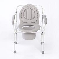 Lncpda Antimicrobial Bedside Commode Chair Shower Chair for Senior Adults, Elderly Adjustable Height, Folding, Medical Toilet Chair Stool,A
