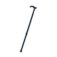 LPVIE Aluminum Alloy Color Retractable Crutch, Adjustable Height Non-Slip Elderly Cane Mobility Assistance Portable Unisex,Black