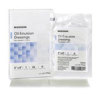 Oil Emulsion Impregnated Dressing, McKesson, 3 X 8 Inch Acetate Gauze USP White Petrolatum/Mineral Oil Sterile, 61-77042 - ONE Dressing