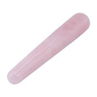 1pc Natural Quartz Crystal Face Massage Wand Stone Smooth Stick Massaging Tool Pink Black 110mm (Pink)