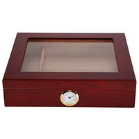 Cigar Case, Portable Lightweight Wood Cigar Humidor Case Cigar Storage Box with Hygrometer and Humidifier