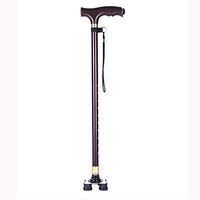 crutch LPY-DY-610 with LED Light, Aluminum Alloy, Anti-Lost Hand Rope Adjustable Height,Dual-use Walking Sticks - One Feet + Four Feet