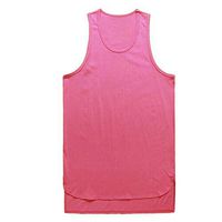 Men's Irregularity Casual Sport Pure Color Sleeveless Shirt Tee Blouse Basic Vest Tank Pink