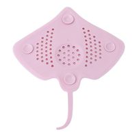 Iumer Silica Gel Stingray Fish Shape Sink Strainer Bathroom Kitchen Floor Drain Stopper Cover,Pink