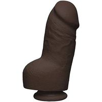 Doc Johnson The D - Fat D - 8 Inch with Balls - ULTRASKYN - 8" Long and 2.75" Wide - Strong Suction Cup Base - O-Ring Harness Compatible Dildo, Chocolate
