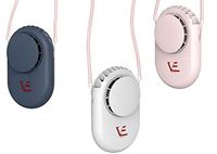 Deluxe Mini Portable Handheld Personal Neck lace Travel Fans. Rechargable USB Battery Hand Held Operated. Easy 3 Level Speed Fan. Small Electric Powered Mobile Face, Body Cooling Hands Free Fan.Pink)