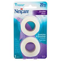Nexcare Flexible Clear First Aid Tape 1" x 10yds 2 Ct(2 Pack)