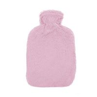 2L Hot Water Bottle Warm Faux Fleece Cover Winter Warmer Bag (Pink)