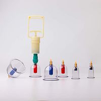 Professional Cupping Treatment Equipment Set with Suction Handle 6 Cups - Chinese Traditional bio-Magnetic Vacuum Cupping Massager - Cellulite Cupping Massage Back Pain Relief for Therapy Home Use