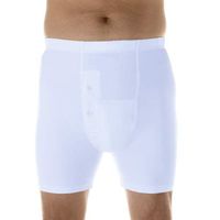 3-Pack Men's White Regular Absorbency Washable Reusable Incontinence Boxer Briefs Small (Waist 30-32)