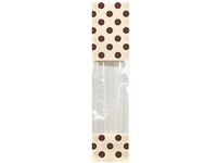 Designer Window 1.85 Mil Bags - Cream & Chocolate Dots Designer Cello Bags 2x1-7/8x9-1/2" 1.85 mil (2 Packs; 100 Bags Per Pack) - WRAPS-DLN1DOTCC