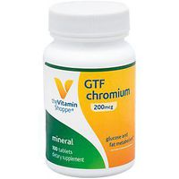 The Vitamin Shoppe GTF Chromium 200MCG, Helps Maintain Healthy Blood Sugar Levels Already Within The Normal Range, Supports Glucose Fat Metabolism, Once Daily (100 Tablets)