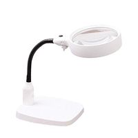 Loupe Desktop Illumination Magnifier with LED Light 10X HD Lens for Book Reading Jewelry Appraisal Watch ABS Silver 110mm Magnifier