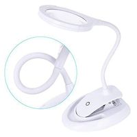 Reading Magnifier-Clip-on LED Lighted Magnifying Glass for Seniors Reading- Daylight Bright Full Spectrum Magnifier - Height Adjustable Gooseneck Standing Light - for Reading Task Craft Lighting - Whi