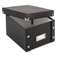 Collapsible Index Card File Box, Holds 1,100 5 x 8 Cards, Black, Sold as 2 Each