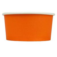 [50 Count] Orange Paper Ice Cream Cups - 6 oz Eco-Friendly Dessert Containers - Perfect For Your Yummy Foods! Many Colors & Sizes - Frozen Dessert Supplies