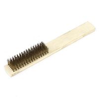 Wooden Handle Grinding Polishing Brass Wire Brush 20cm Length