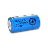 C Size Rechargeable Battery 2500mAh NiCd 1.2V Flat Top Cell FAST USA SHIP