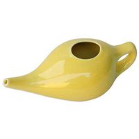 Porcelain Ceramic Neti Pot in Yellow Color for Nasal Cleansing | Compact and Natural Treatment for Sinus, Infection | Dishwasher Friendly,Lead Free Ceramic Neti Pot + Instructions Leaflet