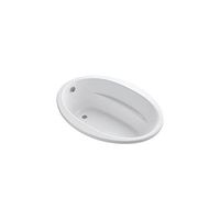 KOHLER K-1163-S1-0 Sunward 60-Inch x 42-Inch Drop-In Bath with End Drain, White