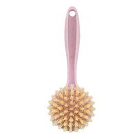 Kshcf Wheat Straw Bowl Brush Pan Cleaner Cleaning Brush Non Stick Oil Washing Long Handle Eco Friendly Brush with a Long Handle