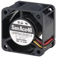 Axial Fan, San Ace 40 Series, 12 V, DC, 40 mm, 28 mm, 37 dBA, 11.3 cu.ft/min