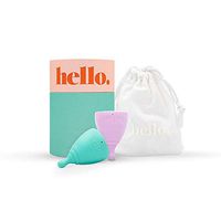The Hello Cup Double Box Reusable Menstrual Cup - XS Lilac and SM Blue