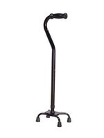 Essential Small Base Aluminum Quad Cane Foam Handle with Adjustable Height - Bronze