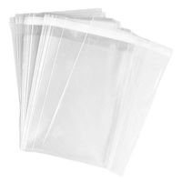 100 Bags - 10" x 17" Crystal Clear Protective Closure Bags with Self Adhesive Flap - Clear Resealable Cello / Cellophane Bags Good for Bakery, Candle, Soap, Cookie Poly Bags, in 2.1Mil Thickness