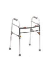 Drive Medical Deluxe Designer Two Button Folding Universal Walker, Gray, Adult/Junior