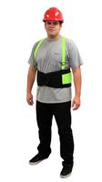 Liberty DuraWear Plain Back Support Belt with Hi-Vis Fluorescent Lime Green Attached Suspenders, 2X-Large, Black