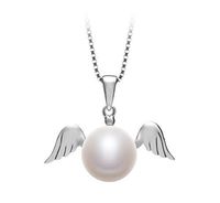 Angel White 9-10mm AA Quality Freshwater 925 Sterling Silver Cultured Pearl Pendant For Women