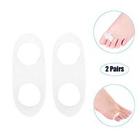 Gel Toe Separators,Fencia 2 Pairs Reusable Silicone Shield Bunion Guards Pad Cushion Aid Toe Separators Pain Relieve Pinky Toe Separator & Protectors Curled Pinky Toes Correct and Protect