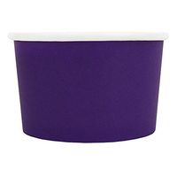 [100 Count] Purple Paper Ice Cream Cups - 4 oz Eco-Friendly Dessert Containers - Perfect For Your Yummy Foods! Many Colors & Sizes - Frozen Dessert Supplies